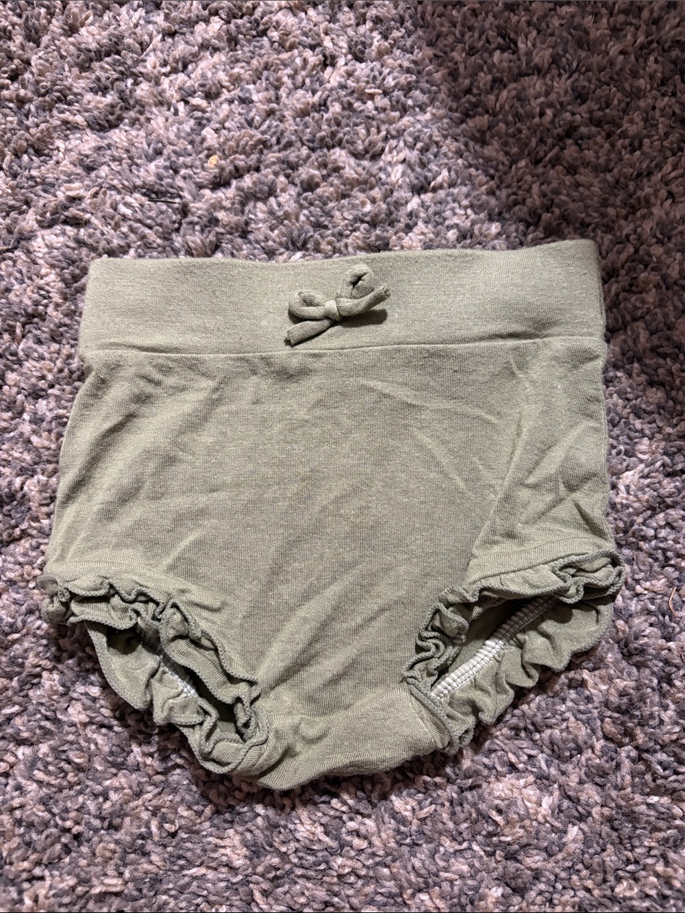 Angel Dear Olive Green Ruffle Bloomer Shorts